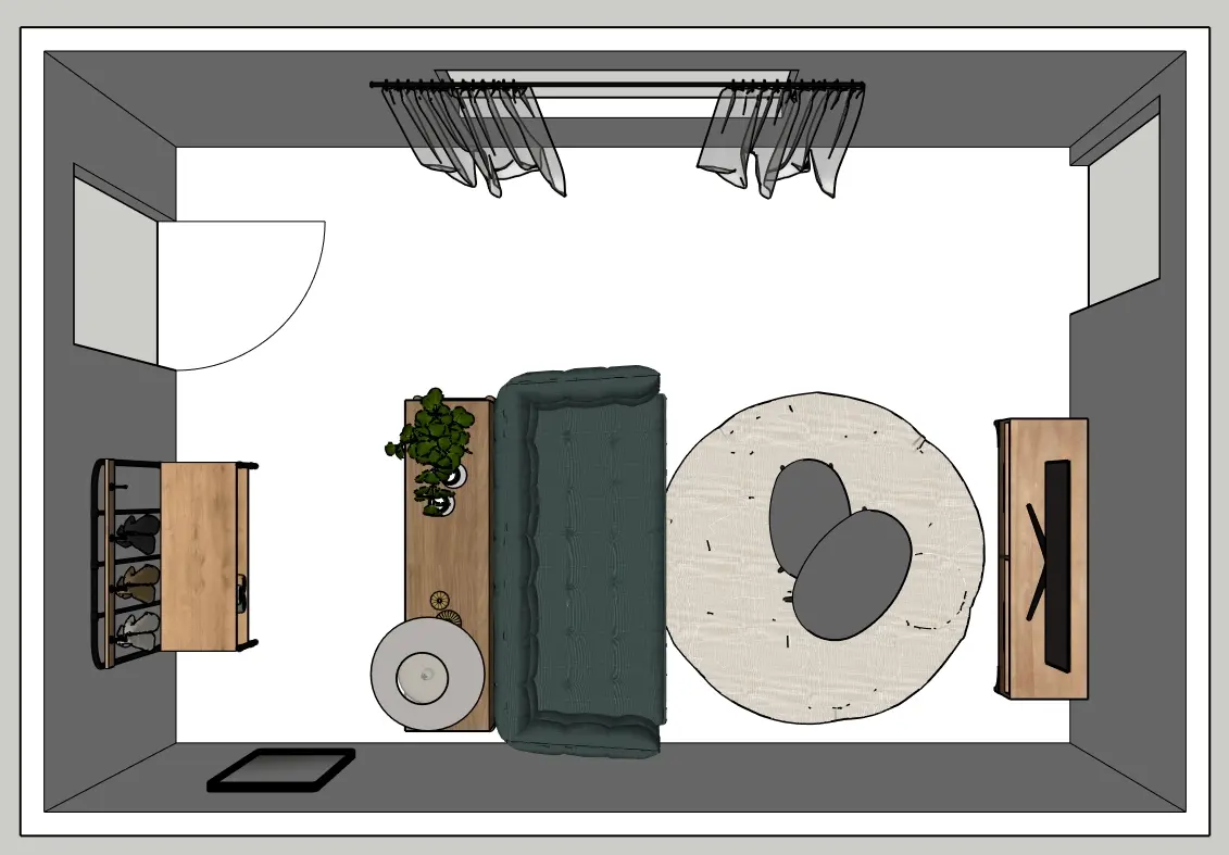 Aménagement salon rectangulaire