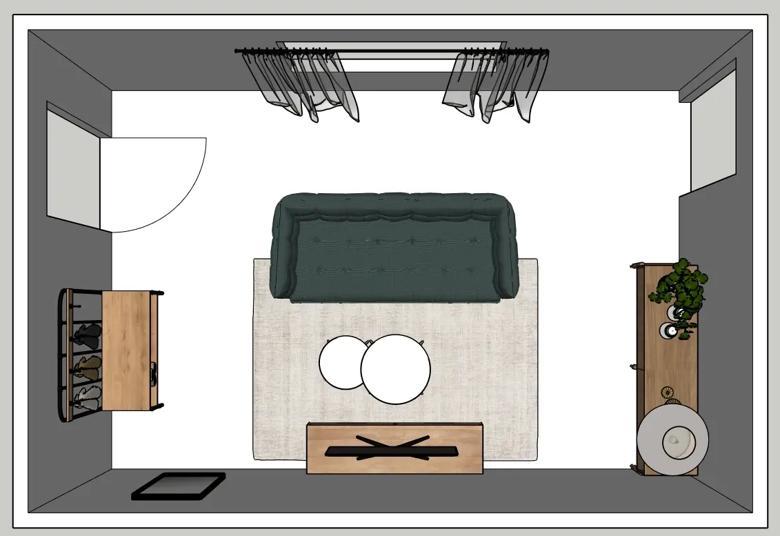 Aménagement salon rectangulaire