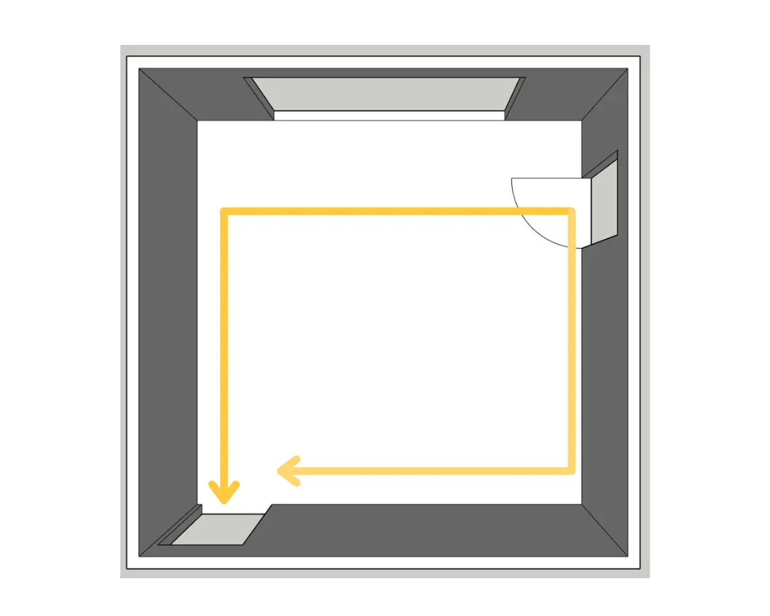 Aménagement salon carré